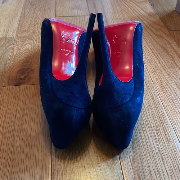 Christian Louboutin Corneille Navy Suede Pump 100 - Picture 6 of 9